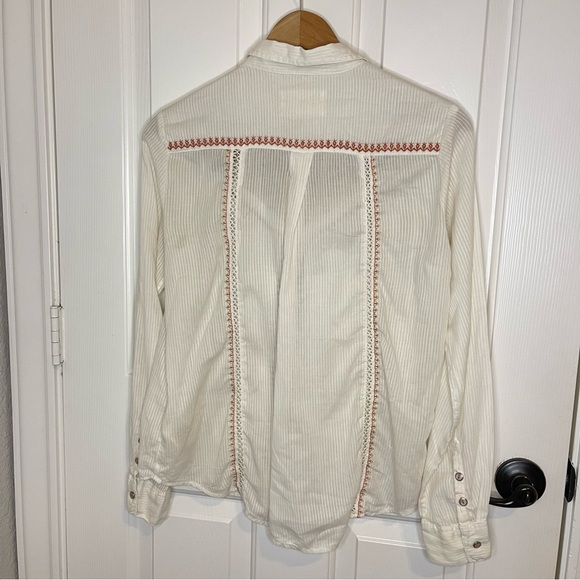 Anthropologie Holding Horses Iverie Embroidered Western Shirt XS Rodeo Prairie - Picture 4 of 9